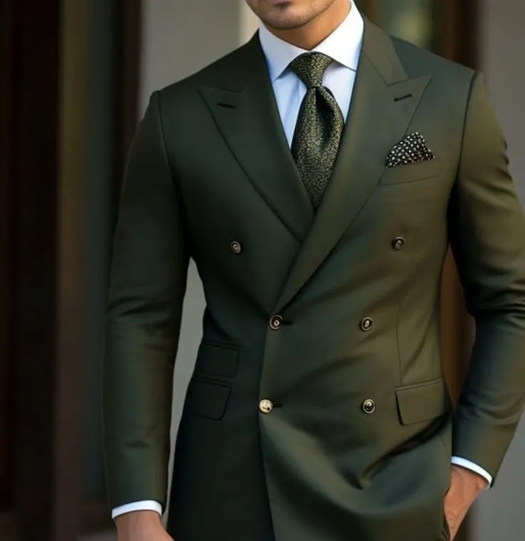 Men's double breasted blazer premium button detail